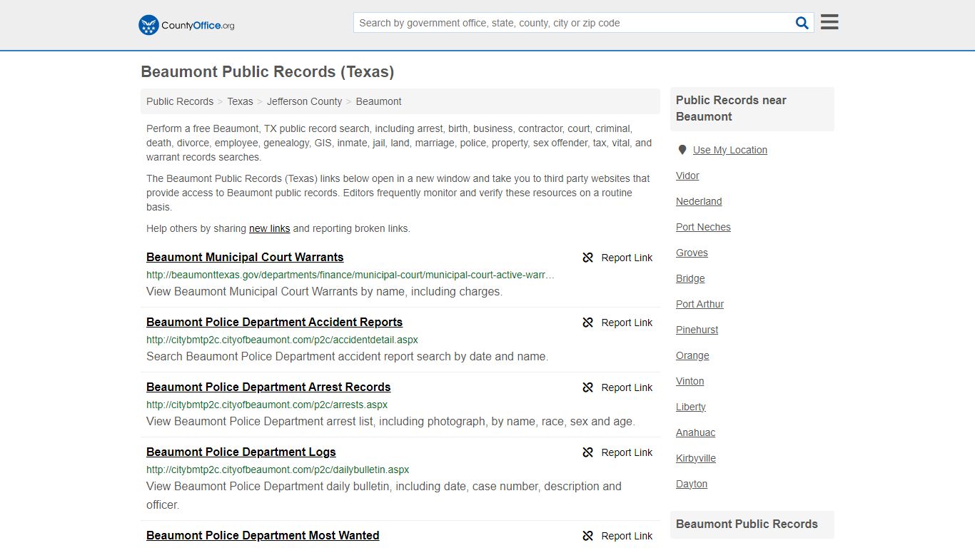 Public Records Beaumont Texas